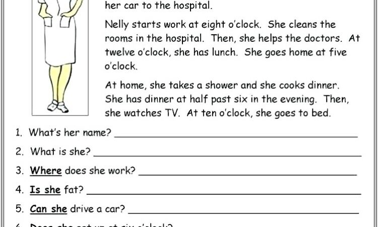 Comprehension Worksheet For Year 1