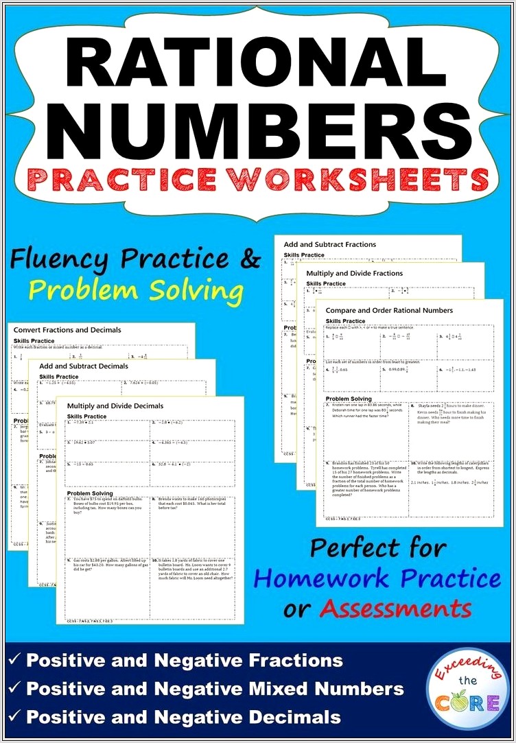 Computing With Rational Numbers Worksheet