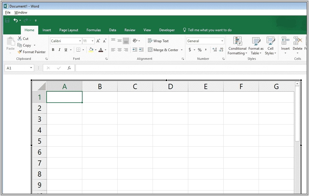 Copy Excel Worksheet Into Word Document