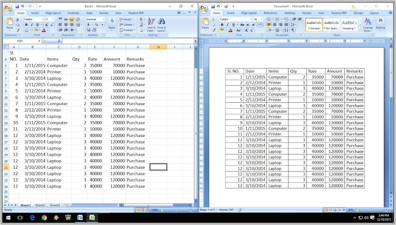 Copy Excel Worksheet To Microsoft Word