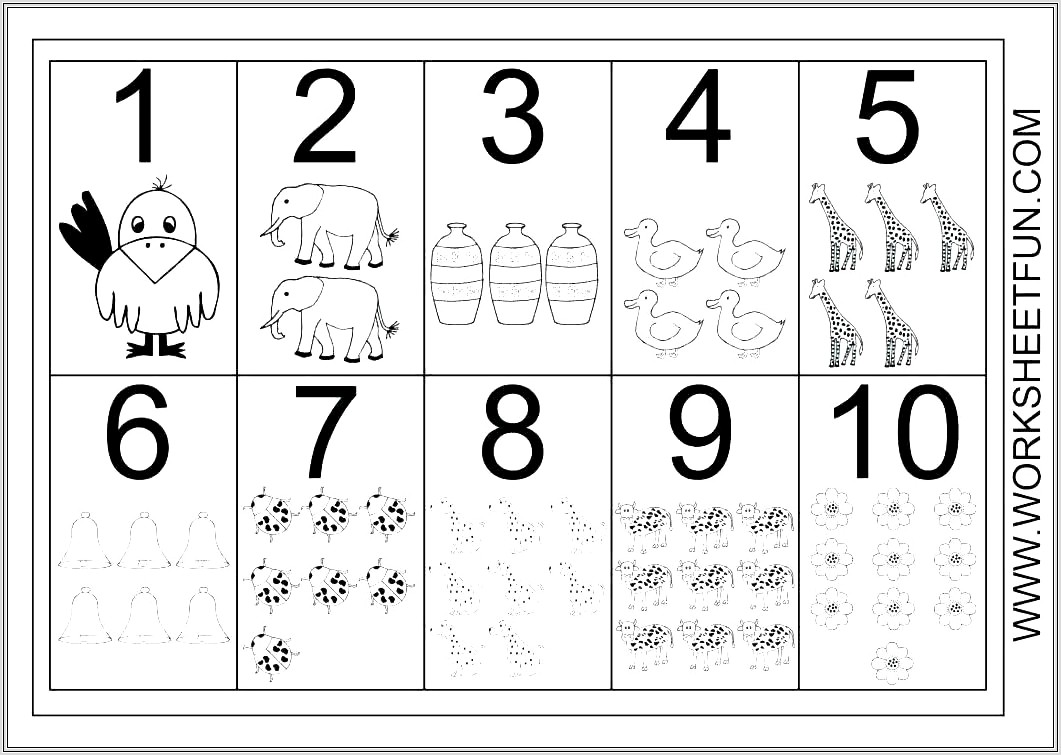 Counting Numbers Worksheets First Grade