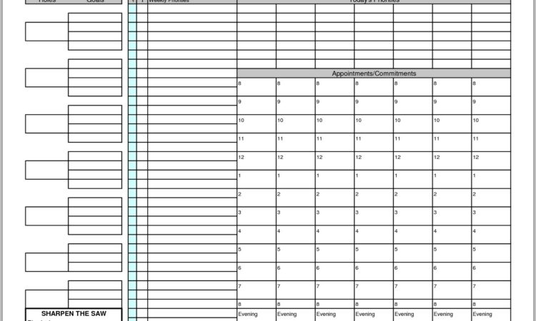 Covey Goal Setting Worksheet