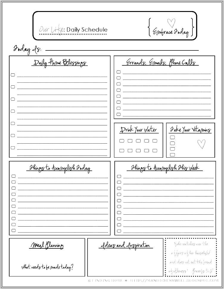 Covey Time Management Worksheet
