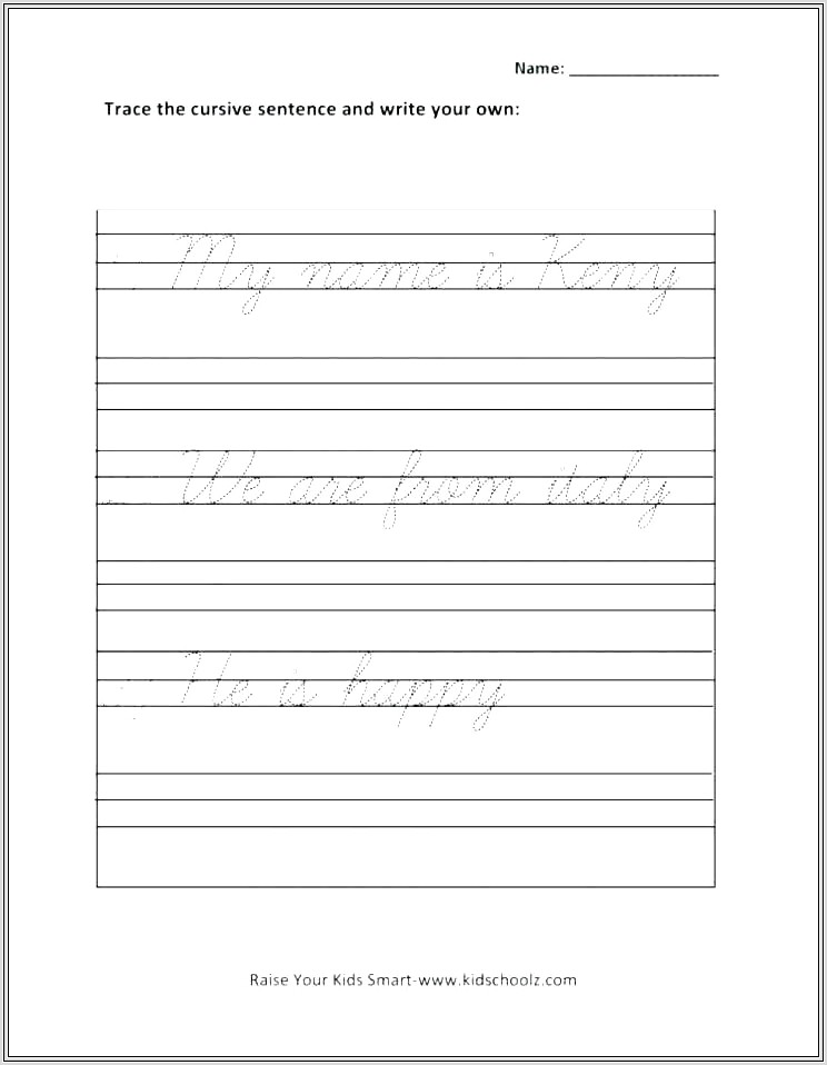 Cursive Handwriting Worksheet Uk