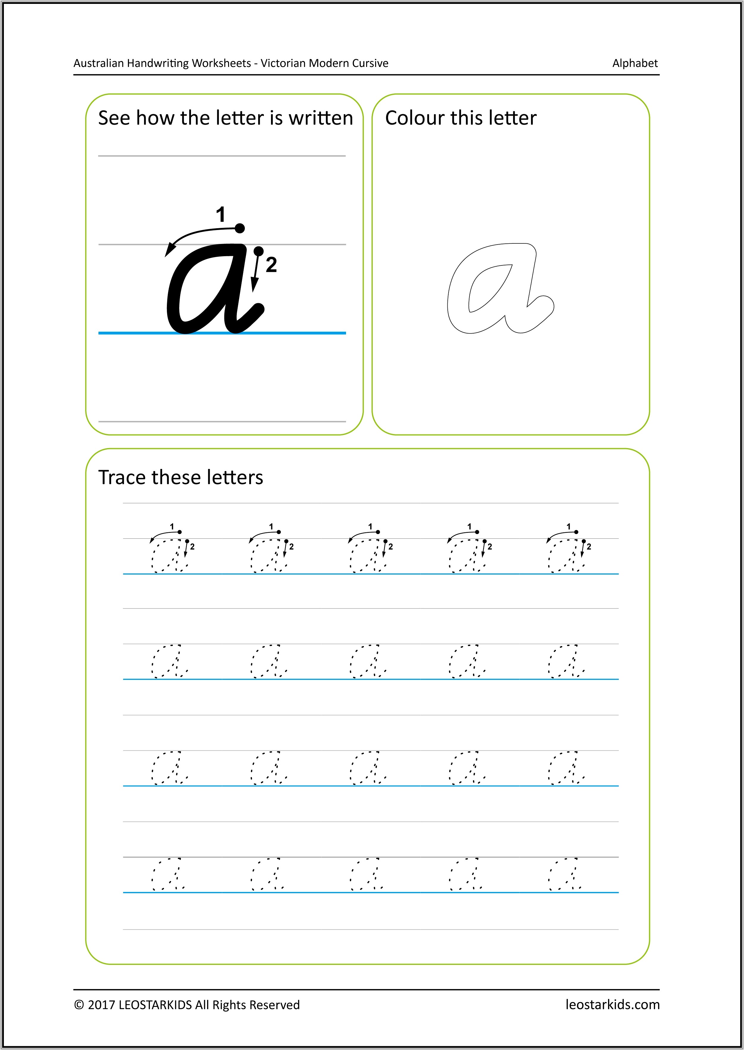 Cursive Handwriting Worksheets Nz