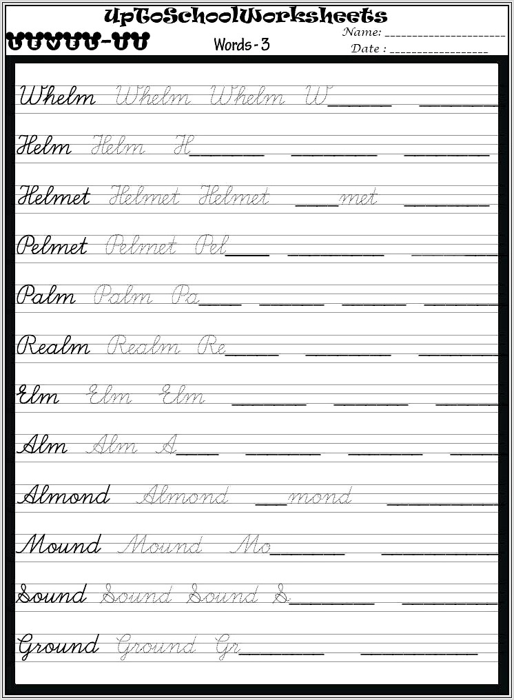 Cursive Handwriting Worksheets To Create