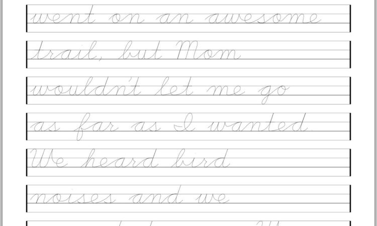 Cursive Writing For Kindergarten Worksheet Pdf