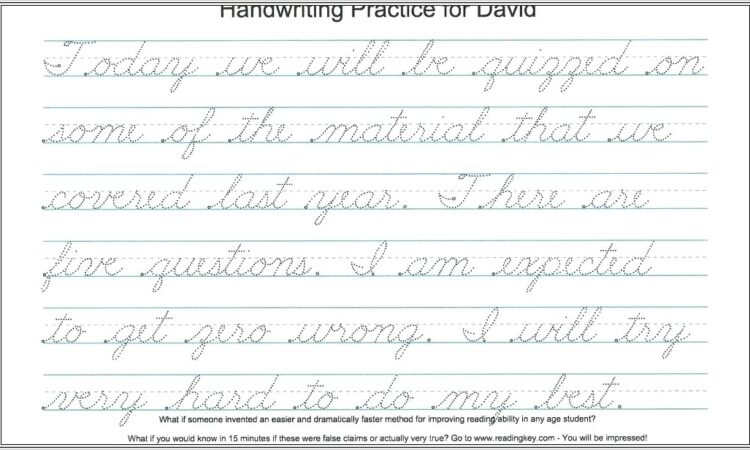 Cursive Writing Practice Worksheets 5th Grade