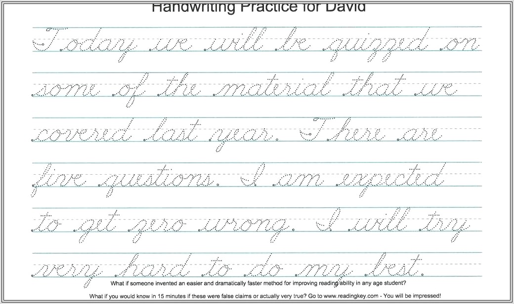 Cursive Writing Practice Worksheets 5th Grade