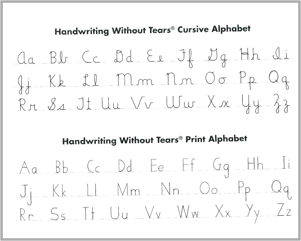 Cursive Writing Without Tears Worksheets