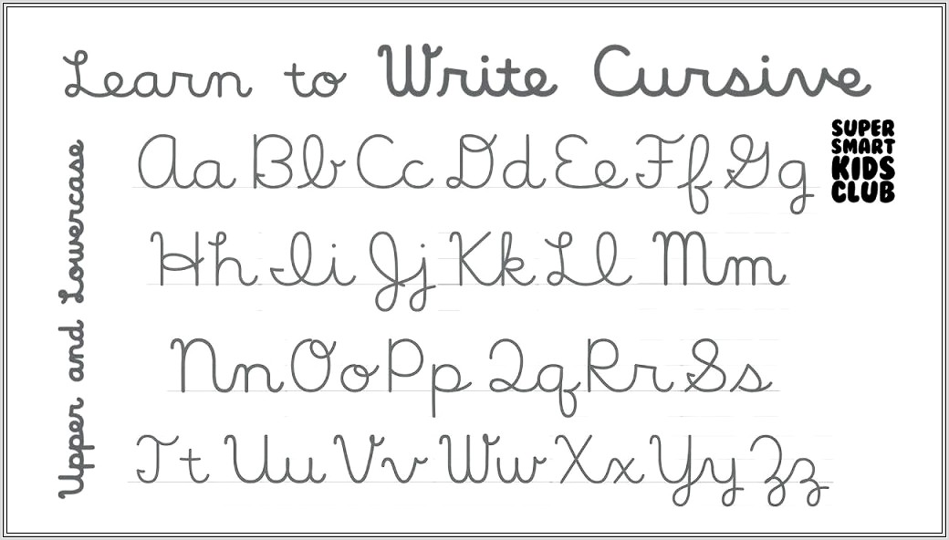 Cursive Writing Worksheet Alphabet