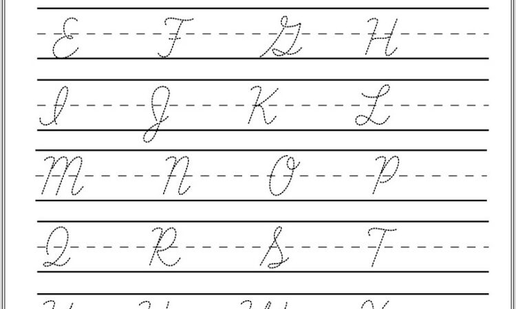 Cursive Writing Worksheet For Kindergarten