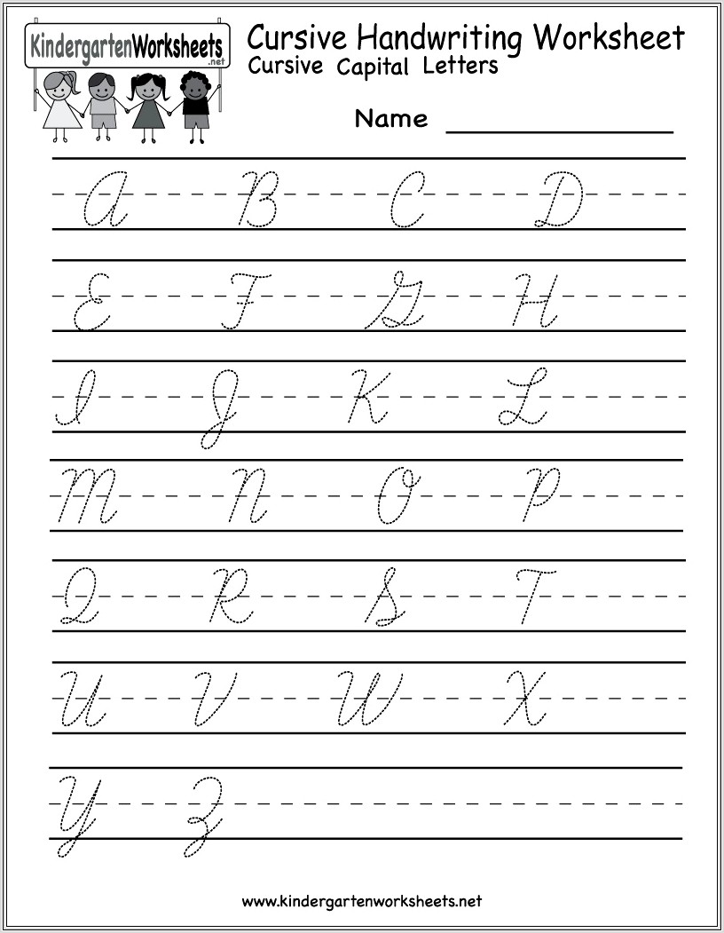 Cursive Writing Worksheet For Kindergarten