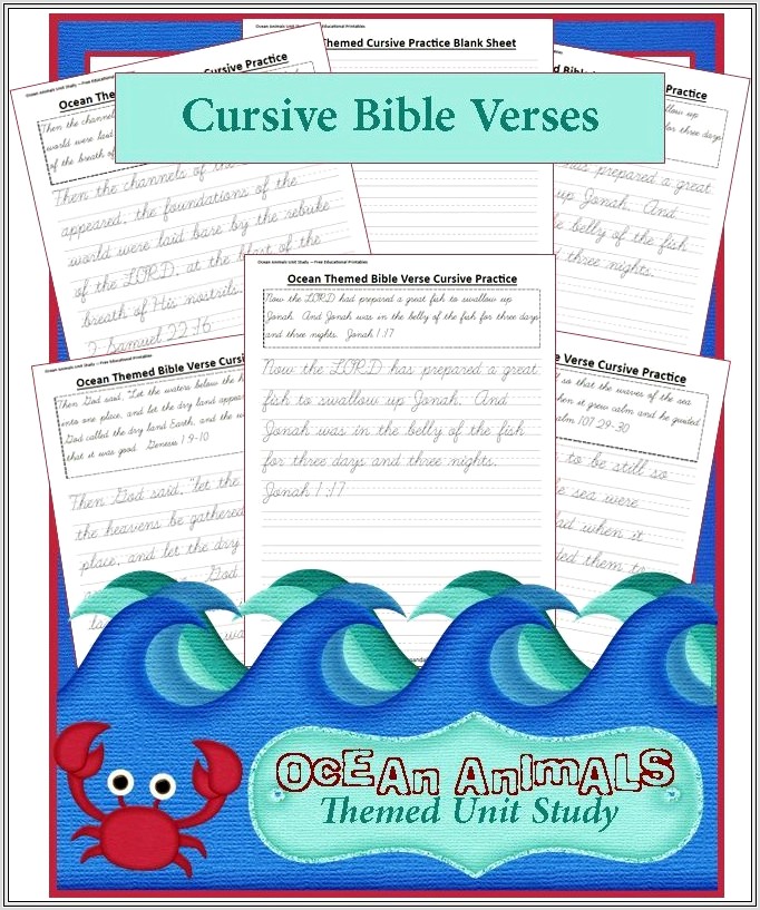 Cursive Writing Worksheets Bible Verses