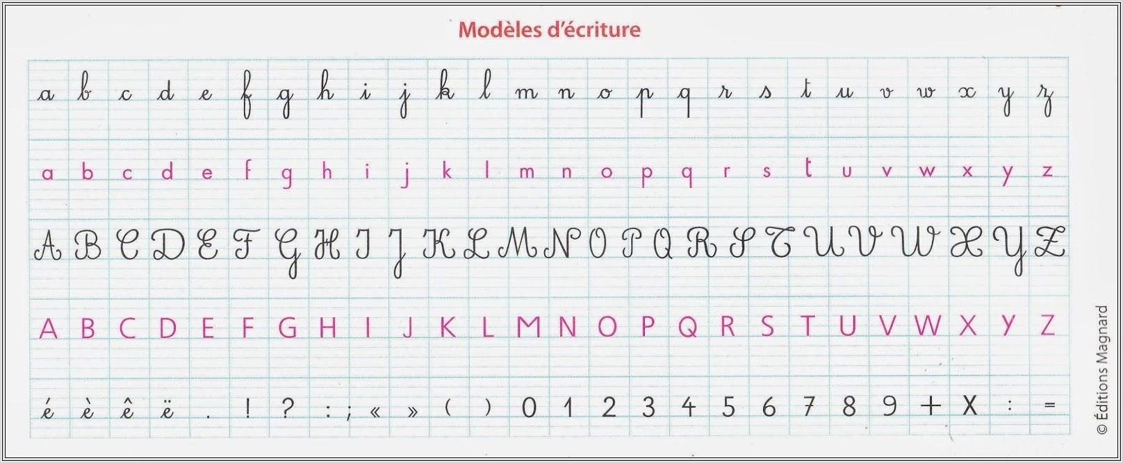 Cursive Writing Worksheets In French