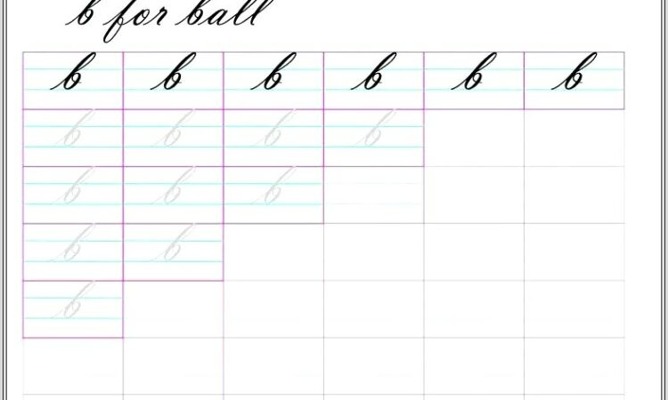 Cursive Writing Worksheets Letter B