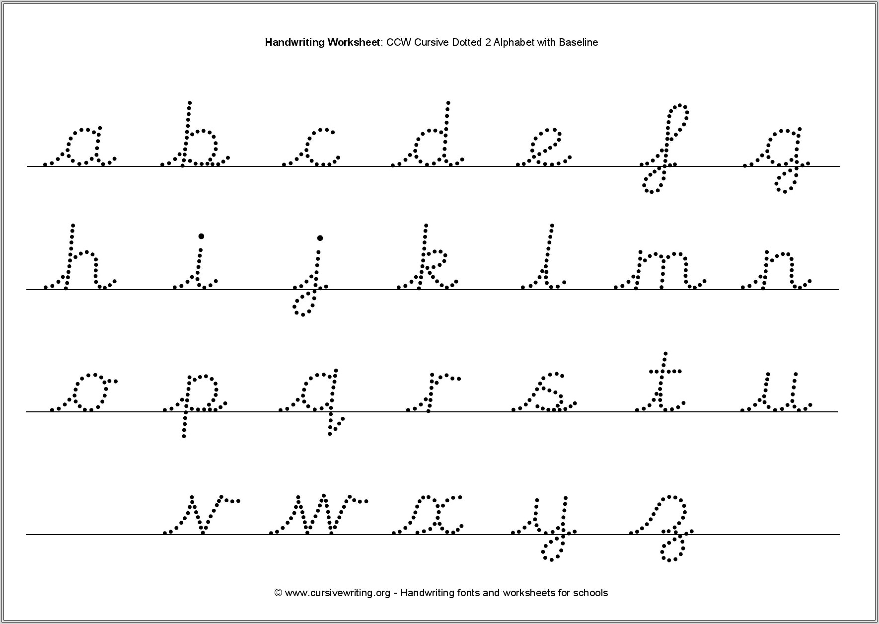 Cursive Writing Worksheets Reception