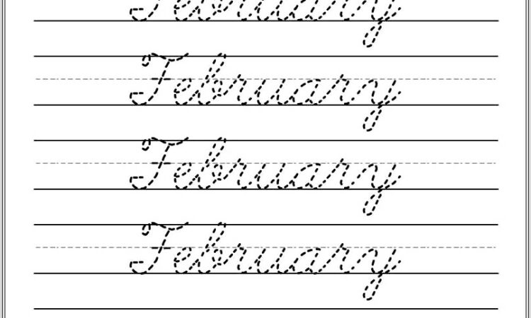 Cursive Writing Worksheets With Dotted Lines