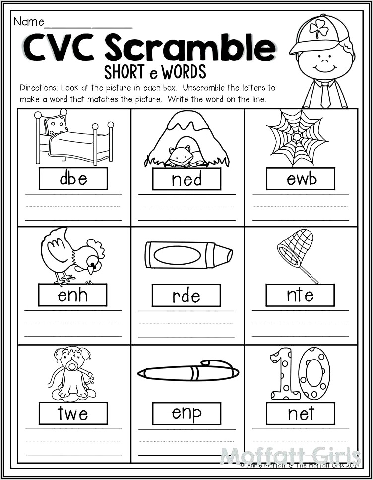 Cvc Word Matching Worksheet