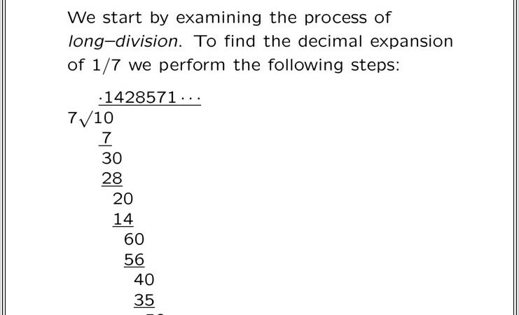 Decimal Expansion Of Rational Numbers Worksheet