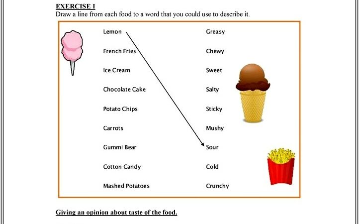 Delicious Food Worksheet Year 2