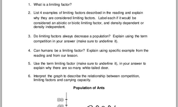 Density Dependent Factors Worksheet