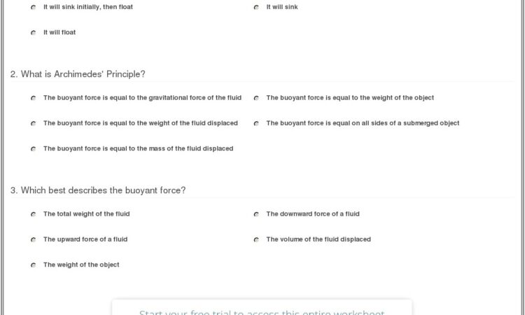 Density Viscosity Buoyancy Worksheet