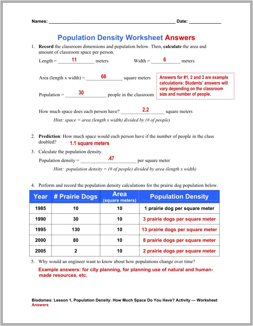 Density Worksheet Answers 1 10