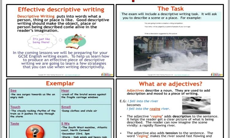 Descriptive Writing Worksheet Year 5