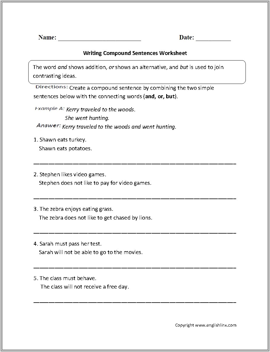 Diagramming Sentences Worksheets For 7th Grade