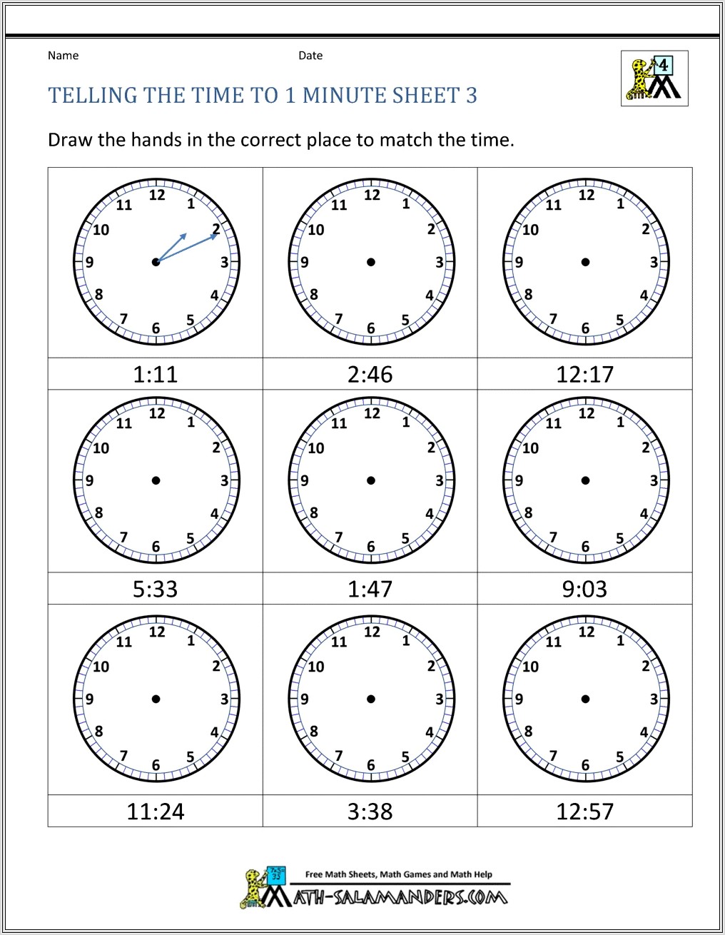 Digital Time Worksheet Primary Resources