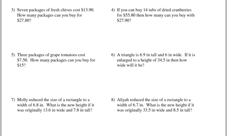 Direct Proportion Word Problems Worksheets