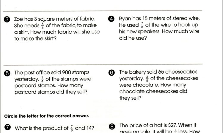 Dividing By Whole Numbers Worksheet