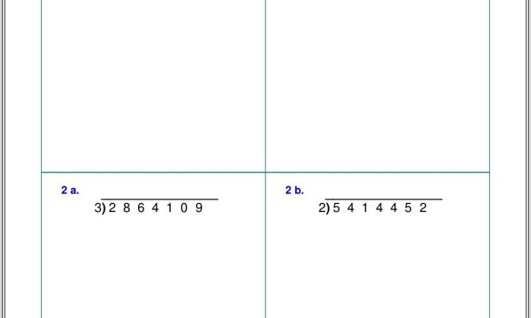 Dividing Multi Digit Whole Numbers Worksheets