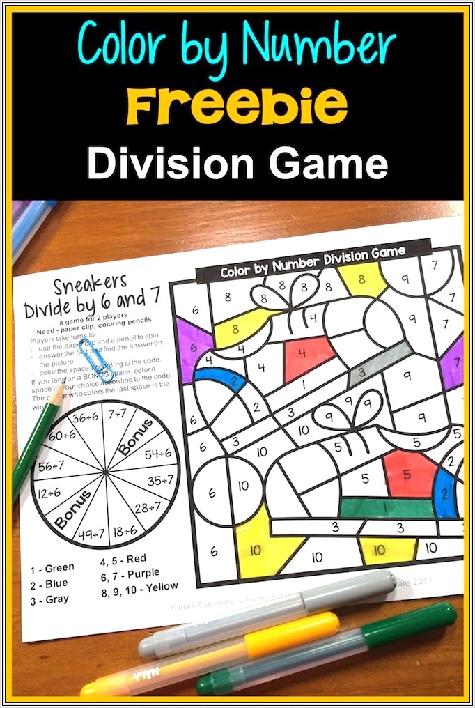 Division Color By Number Worksheets Free