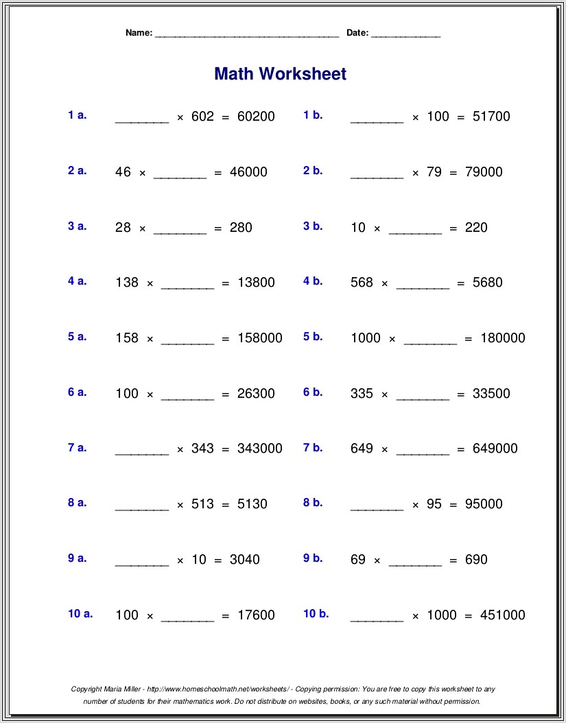 Division Of Whole Numbers Worksheet Pdf