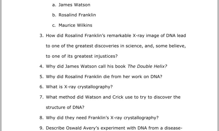 Dna Discovery Timeline Worksheet