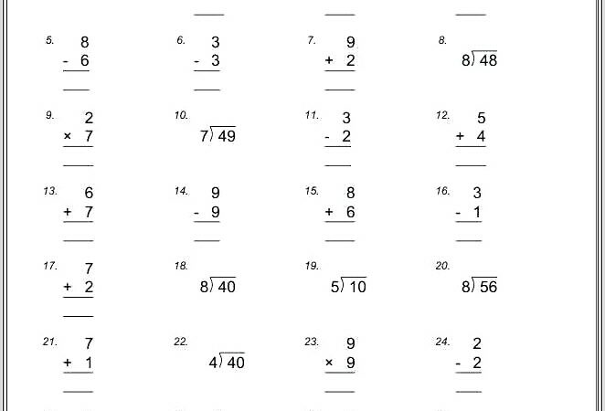 Doubles Worksheet Second Grade