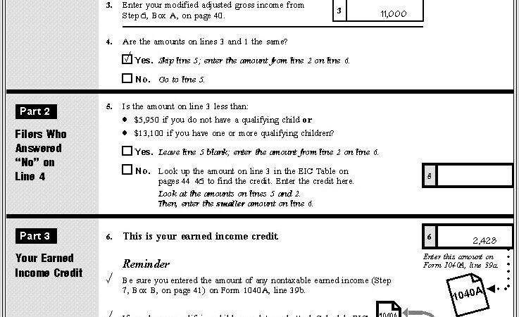 Earned Income Credit Eligibility Worksheet