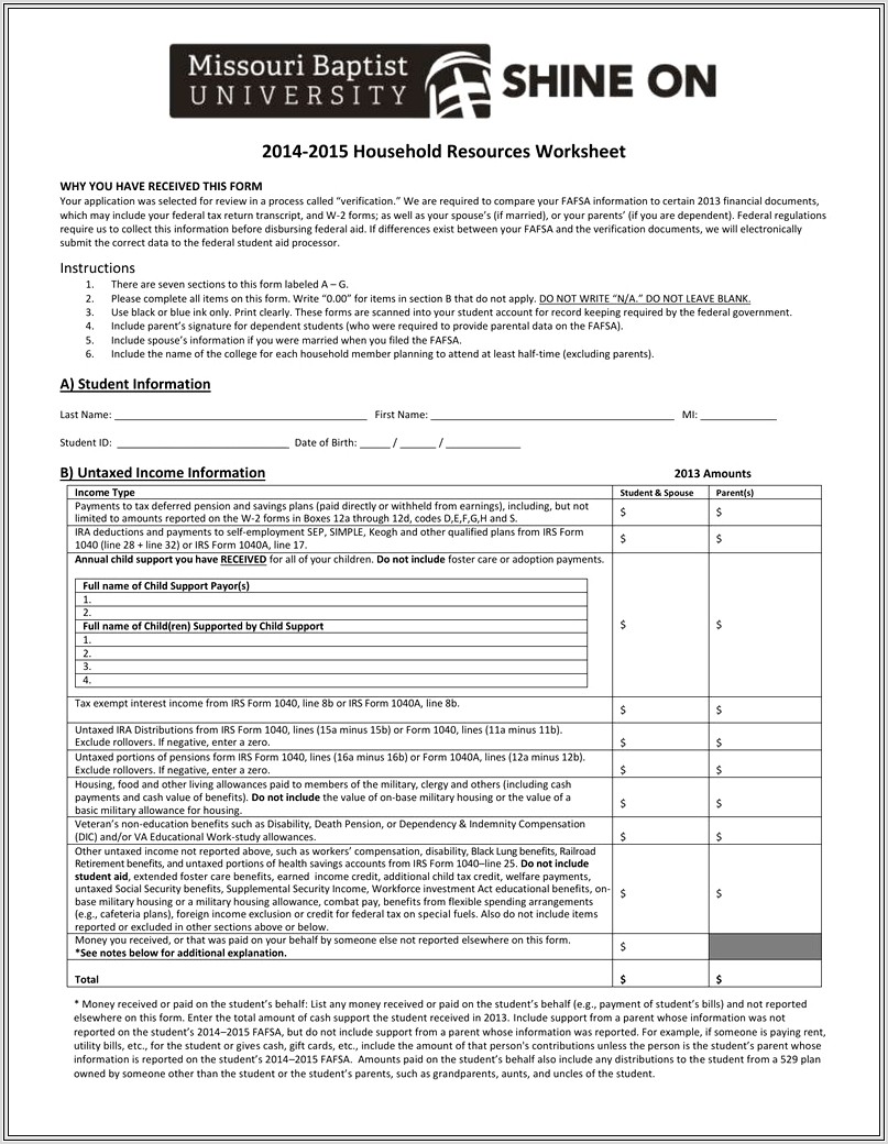 Earned Income Credit Worksheet For 2015