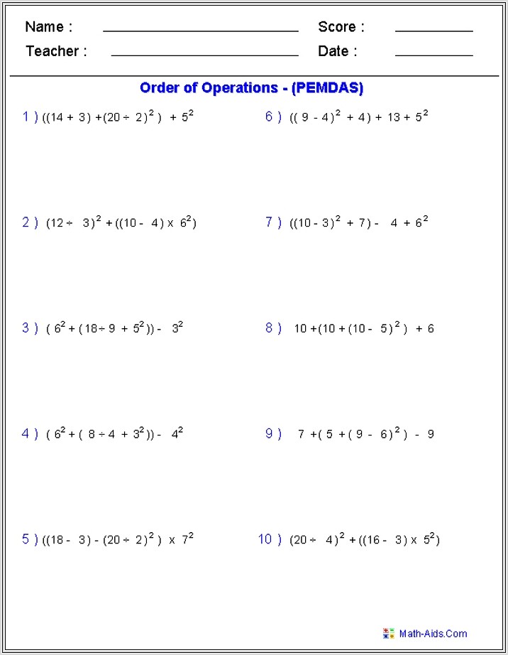 Easy 8th Grade Math Worksheets