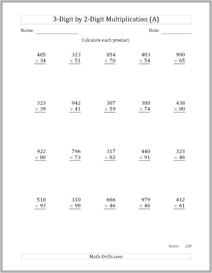 Eight Time Table Worksheet