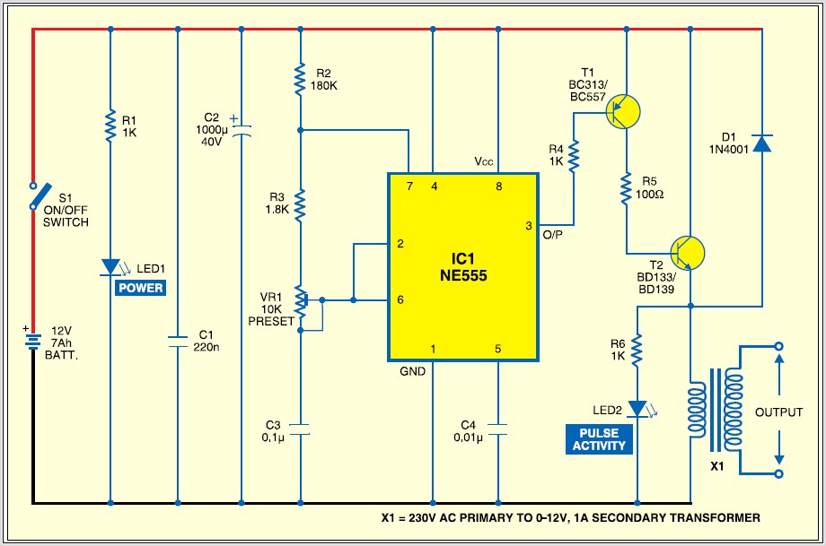 Electric Fence Energizer Circuit Diagram 12v