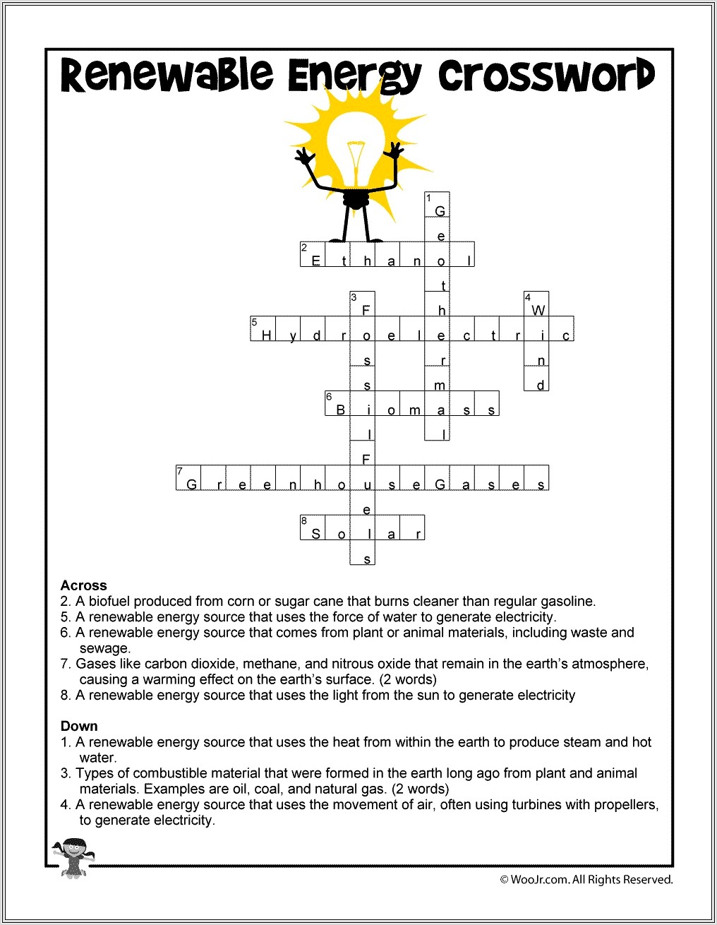 Electricity Word Search Key