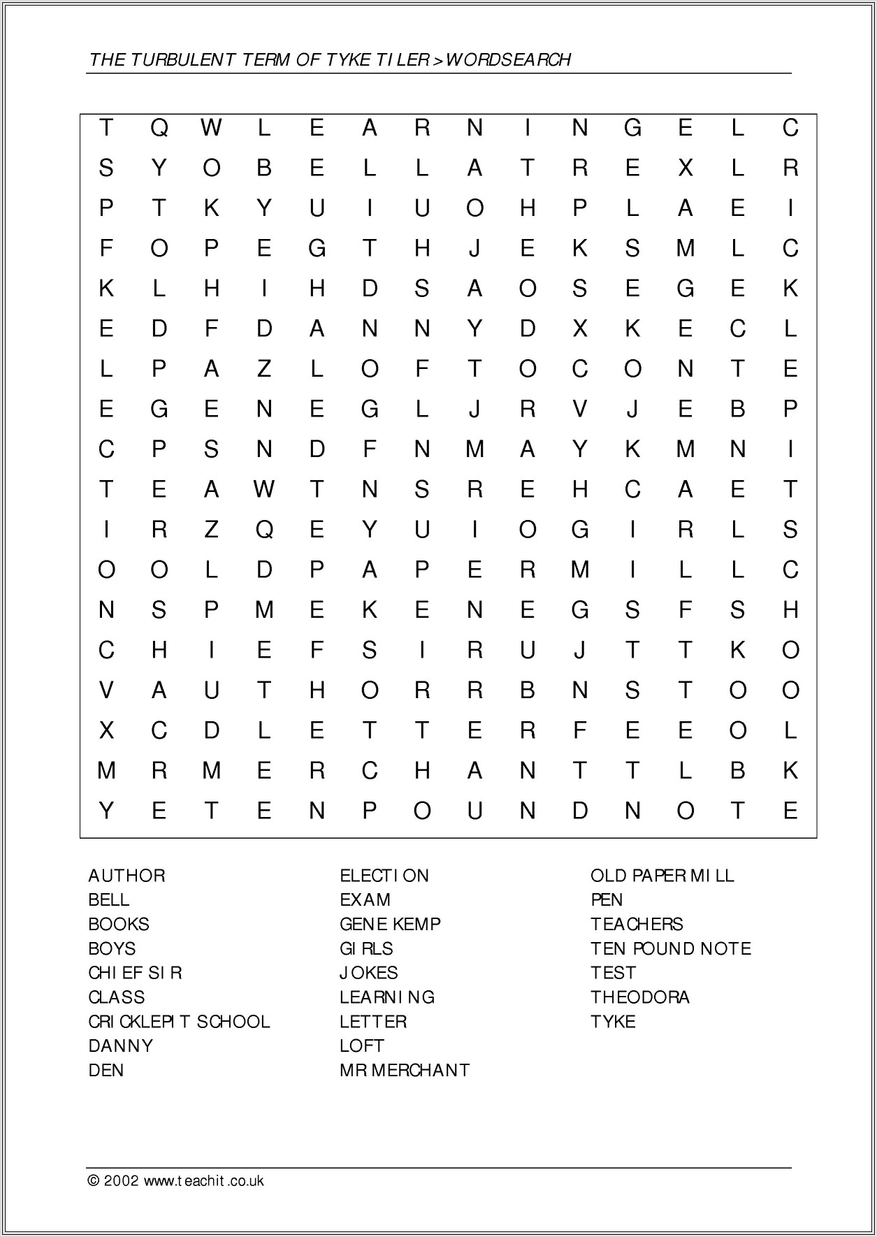 Electricity Word Search Ks3