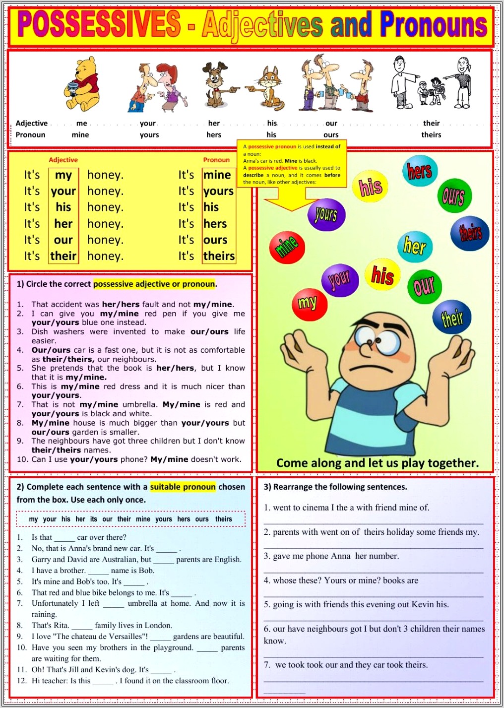 English Pronoun Worksheets For Grade 2