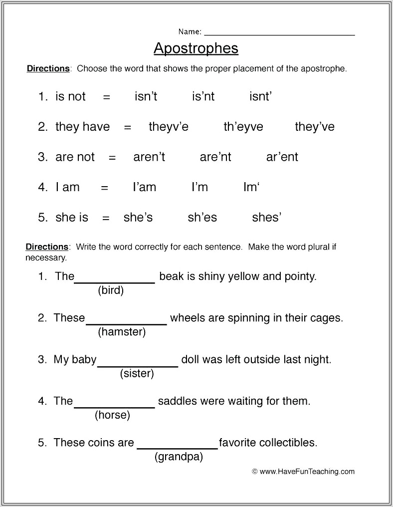 English Worksheet For Grade 4 Free