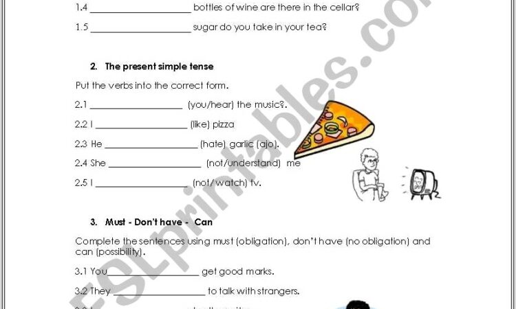 English Worksheet How Many