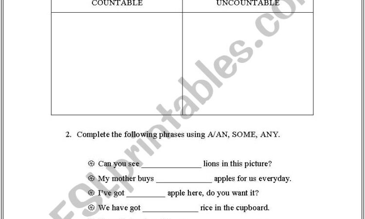 English Worksheet Much Many