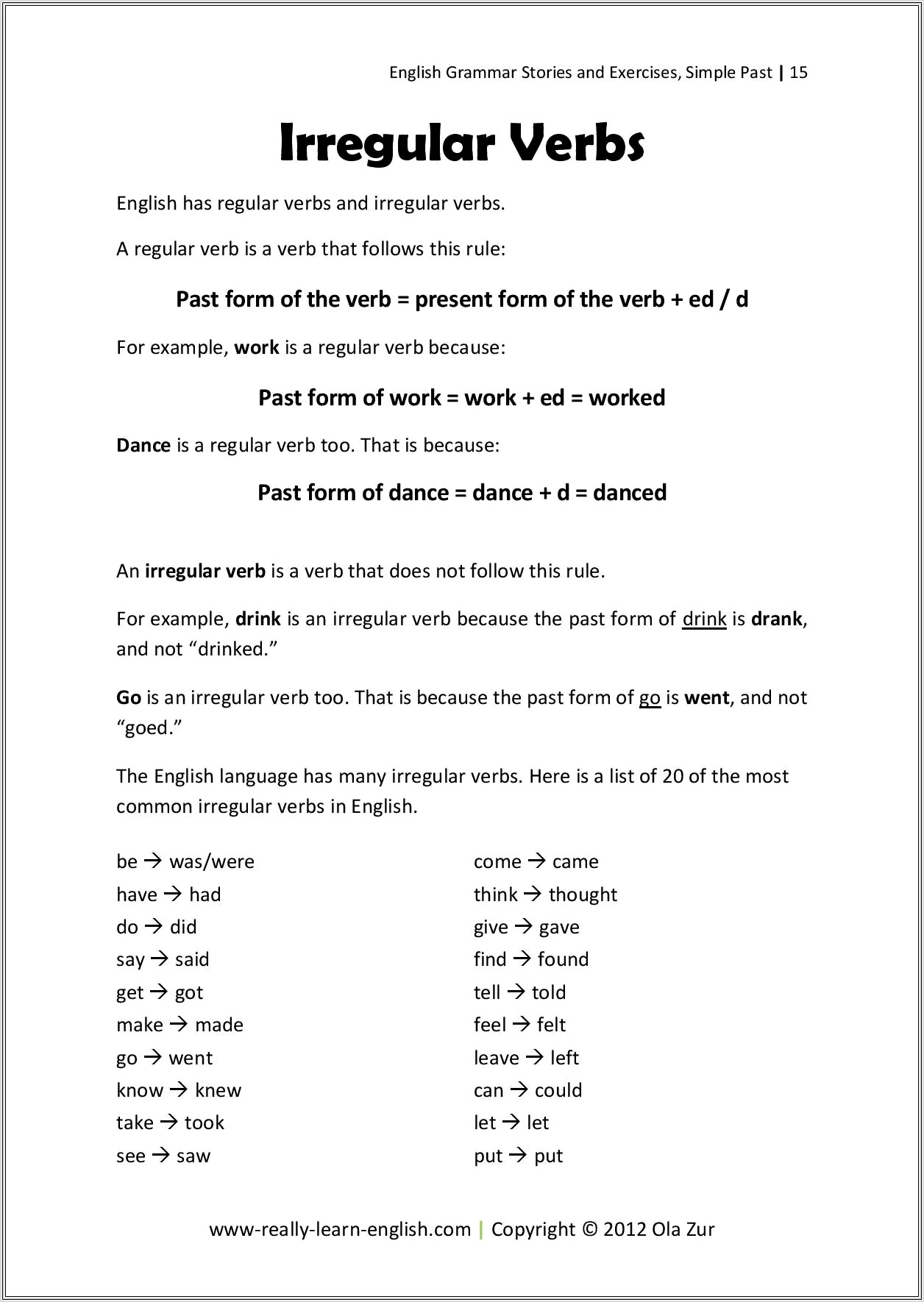 English Worksheet Present Tense